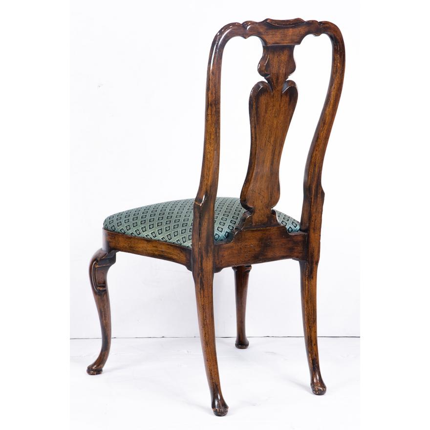 AF2-253: ANTIQUE SET OF 4 LATE 20TH CENTURY QUEEN ANNE STYLE MAHOGANY SIDE CHAIRS