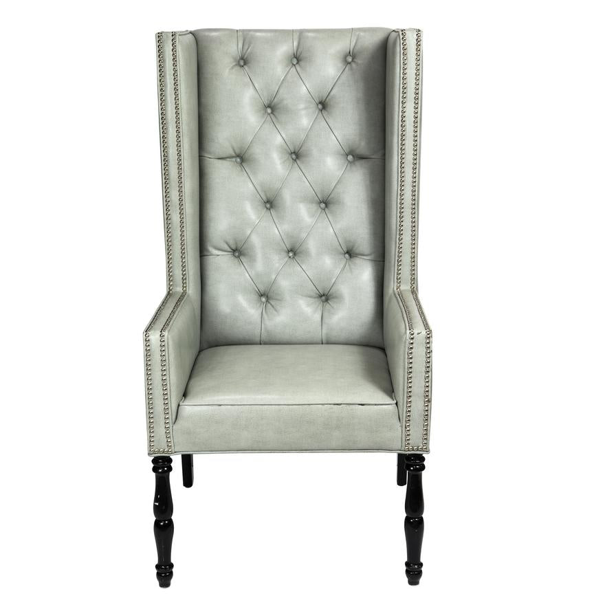 AF2-204: VINTAGE LATE 20TH C PAIR OF CHESTERFIELD STYLE WING BACK ARMCHAIRS