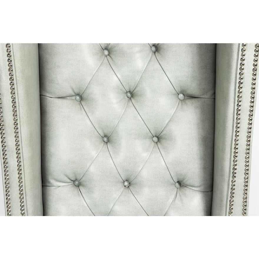 AF2-204: VINTAGE LATE 20TH C PAIR OF CHESTERFIELD STYLE WING BACK ARMCHAIRS