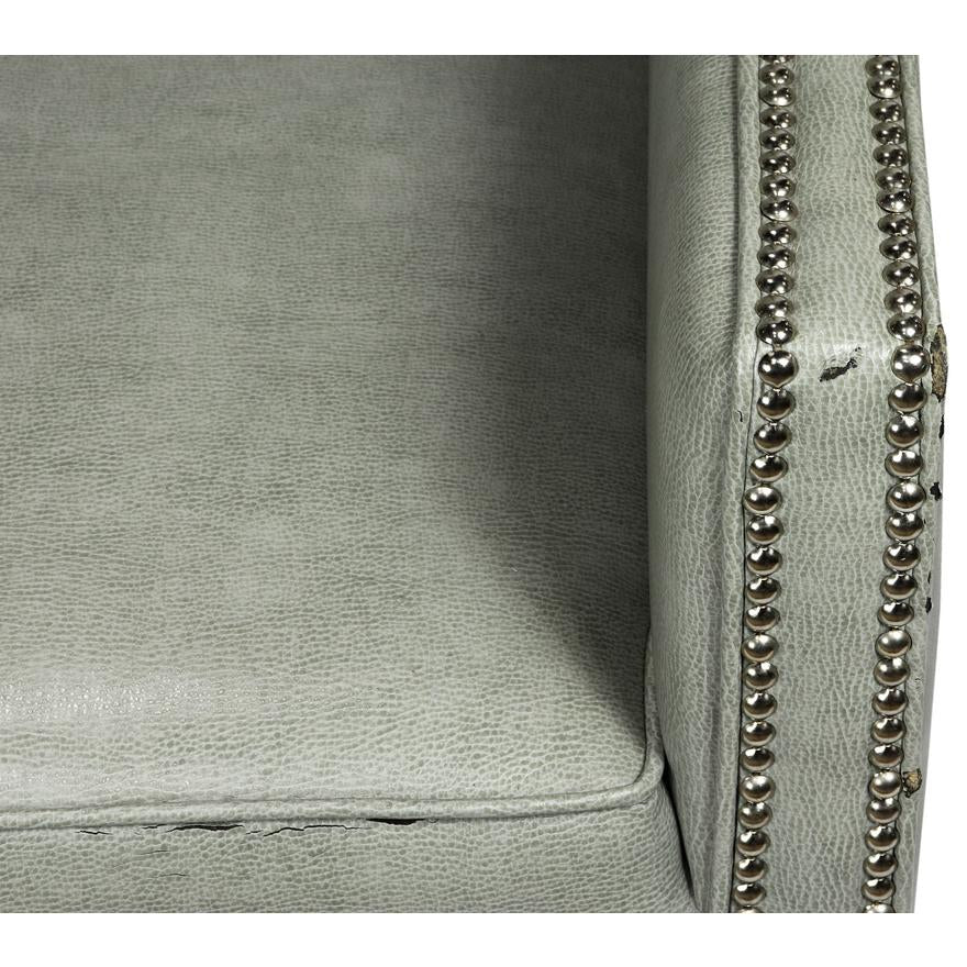 AF2-204: VINTAGE LATE 20TH C PAIR OF CHESTERFIELD STYLE WING BACK ARMCHAIRS