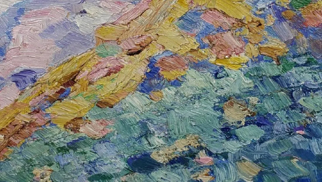 AW582 - Birger Sandzen, In The Style Of - Lakeside Landscape - Early 20th C - Oil on Board