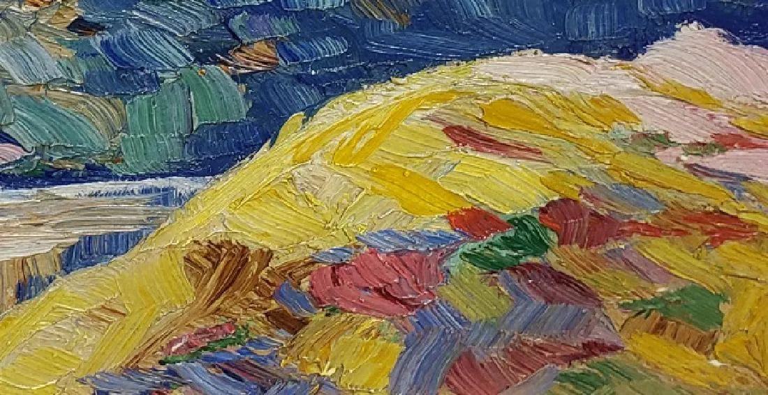 AW582 - Birger Sandzen, In The Style Of - Lakeside Landscape - Early 20th C - Oil on Board