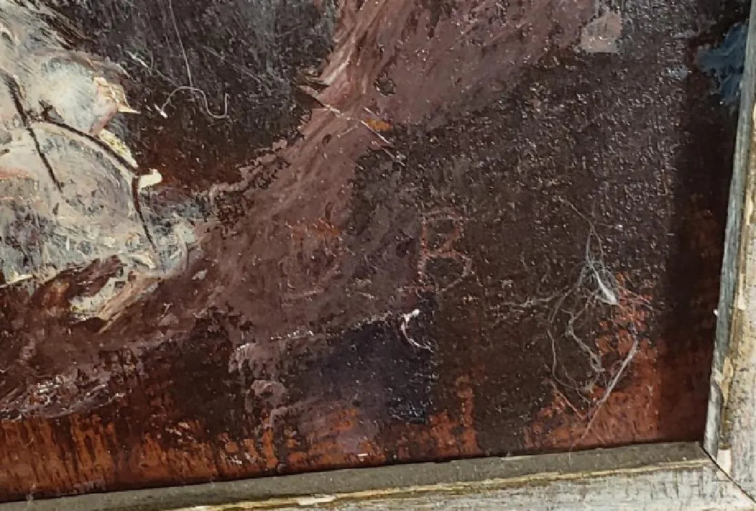 AW573: Expressionist Portrait of a North African Man European School  Oil on Mahogany Board