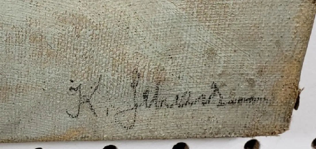 AW581: American School Early 20th Century - Impressionist Wintery Landscape - Oil on Canvas