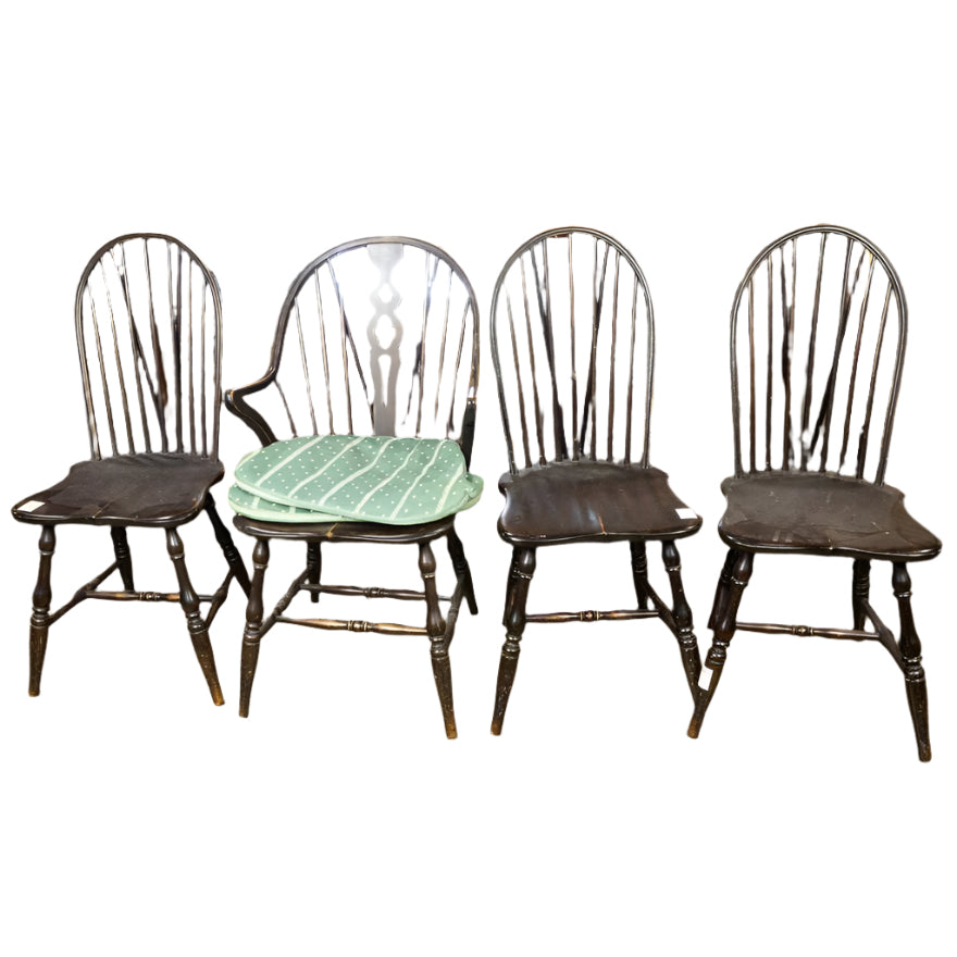 AF2-234: Antique Assembled Set of Six C 1920's Crocker Chair Co Windsor Chairs With Original Paint