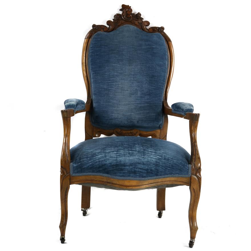 AF2-212: ANTIQUE MID 19TH CENTURY VICTORIAN ROCCOCCO REVIVAL ARMCHAIR