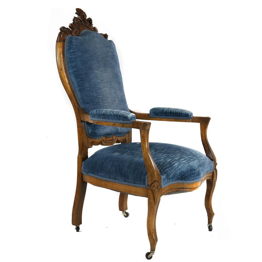AF2-212: ANTIQUE MID 19TH CENTURY VICTORIAN ROCCOCCO REVIVAL ARMCHAIR