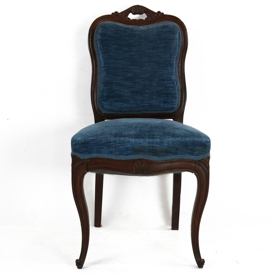 AF2-214: ANTIQUE MID 19TH CENTURY VICTORIAN WALNUT PARLOR CHAIR