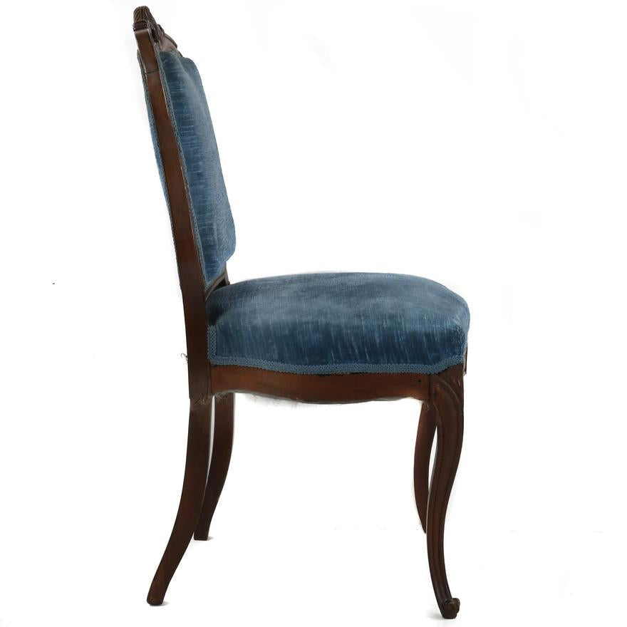 AF2-214: ANTIQUE MID 19TH CENTURY VICTORIAN WALNUT PARLOR CHAIR