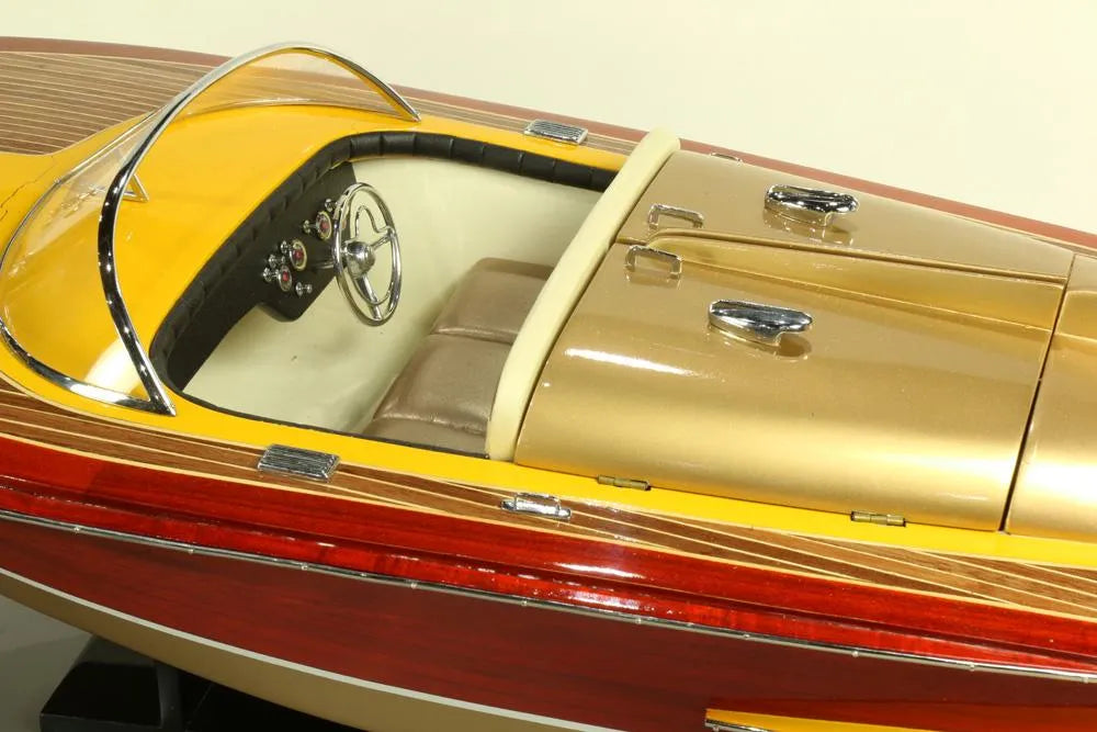 CR2-100: Chris Craft Scaled Speed Boat Model Housed in Acrylic Case