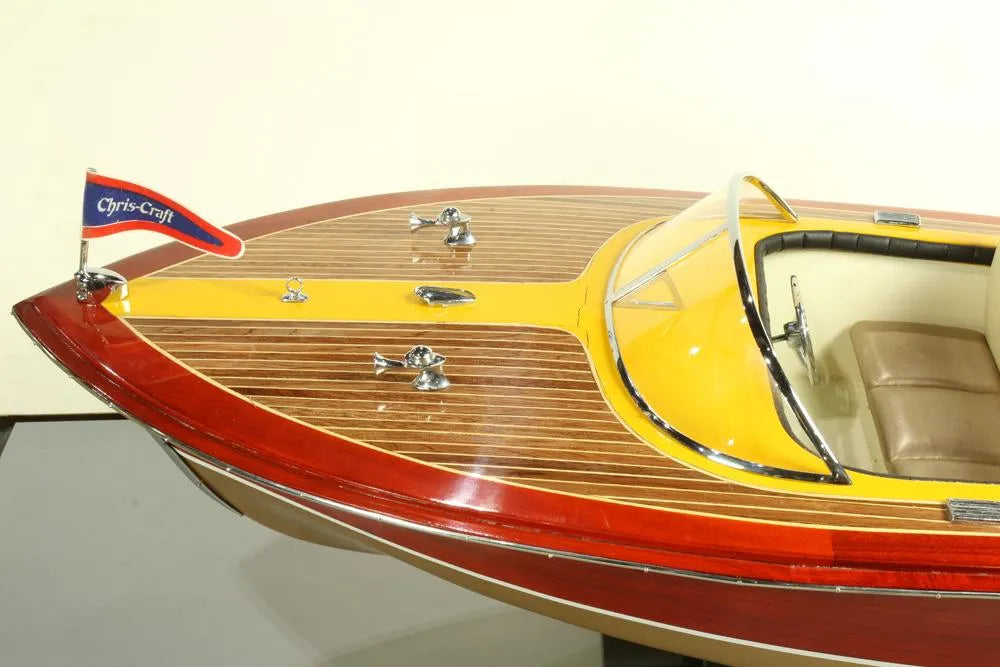 CR2-100: Chris Craft Scaled Speed Boat Model Housed in Acrylic Case