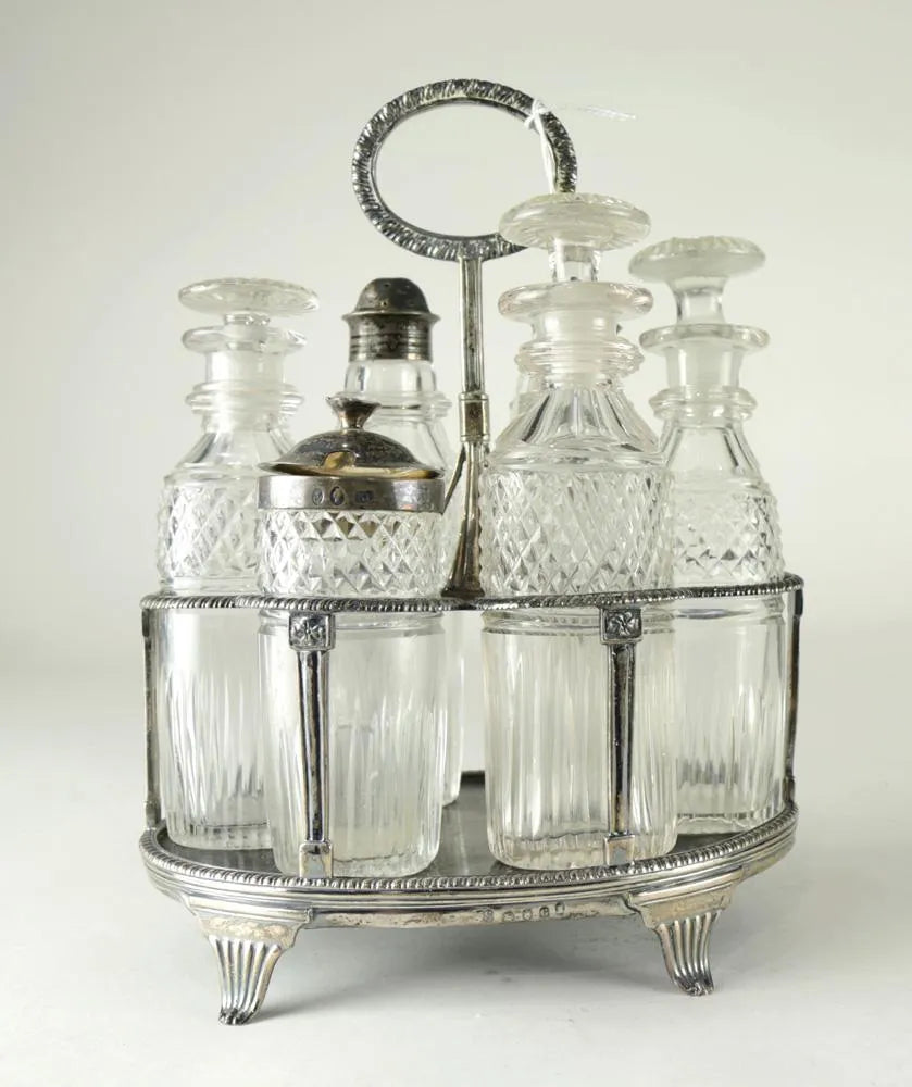 DA2-020: George III Sterling Silver Cruet Set, John Emes, London, Circa 1802