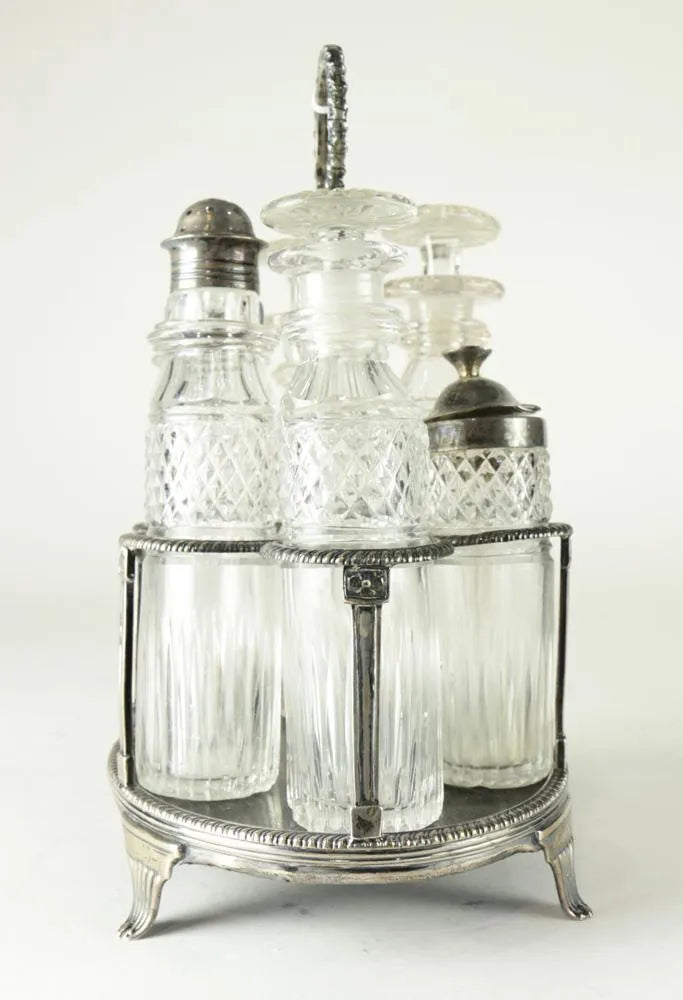DA2-020: George III Sterling Silver Cruet Set, John Emes, London, Circa 1802