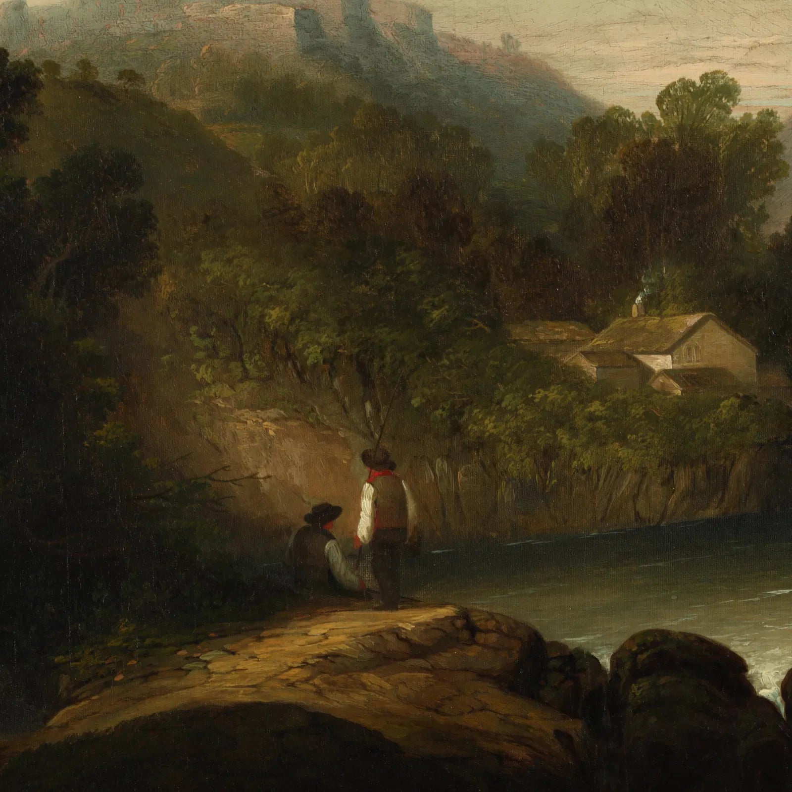 AW621: Thomas Creswick (English, 1811 - 1869) Landscape With Distant Ruins