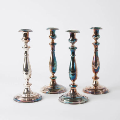 Set Hossauer Berlin Silver Over Copper Candlesticks | Work of Man