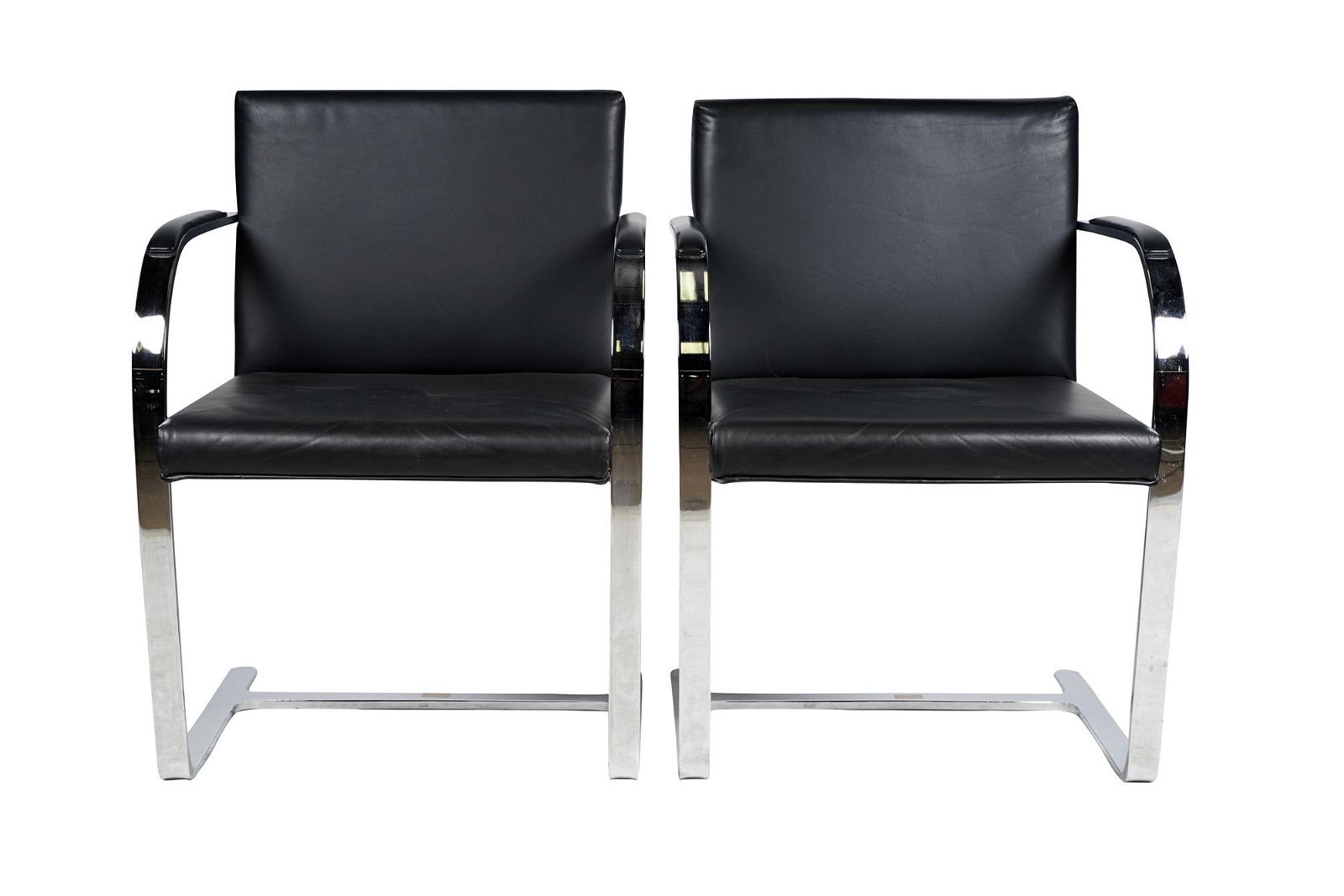 AF2-156: VINTAGE PAIR OF MID 20TH CENTURY LUDWIG MIES VAN DER ROHE BRNO FLAT BAR CHAIRS