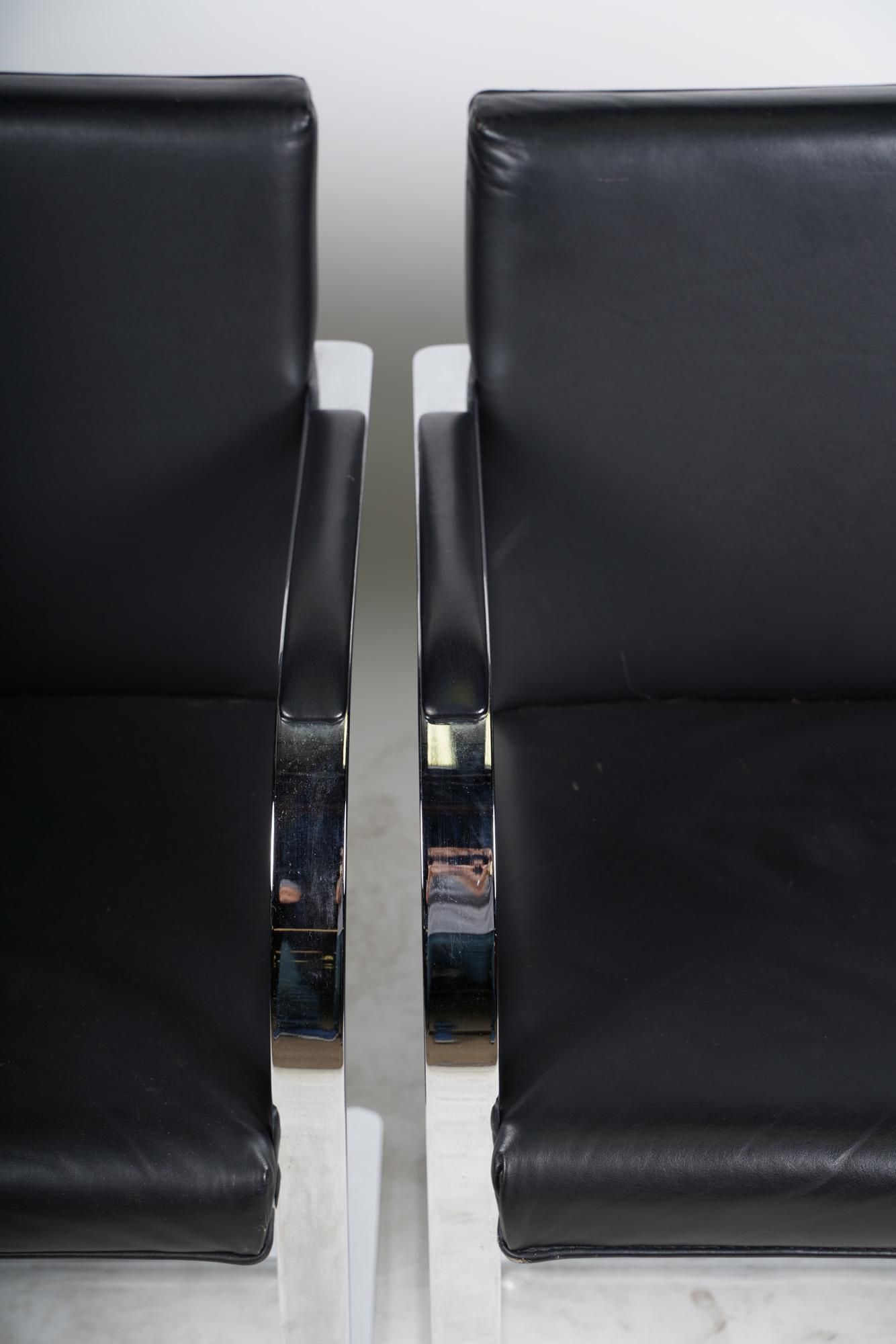 AF2-156: VINTAGE PAIR OF MID 20TH CENTURY LUDWIG MIES VAN DER ROHE BRNO FLAT BAR CHAIRS