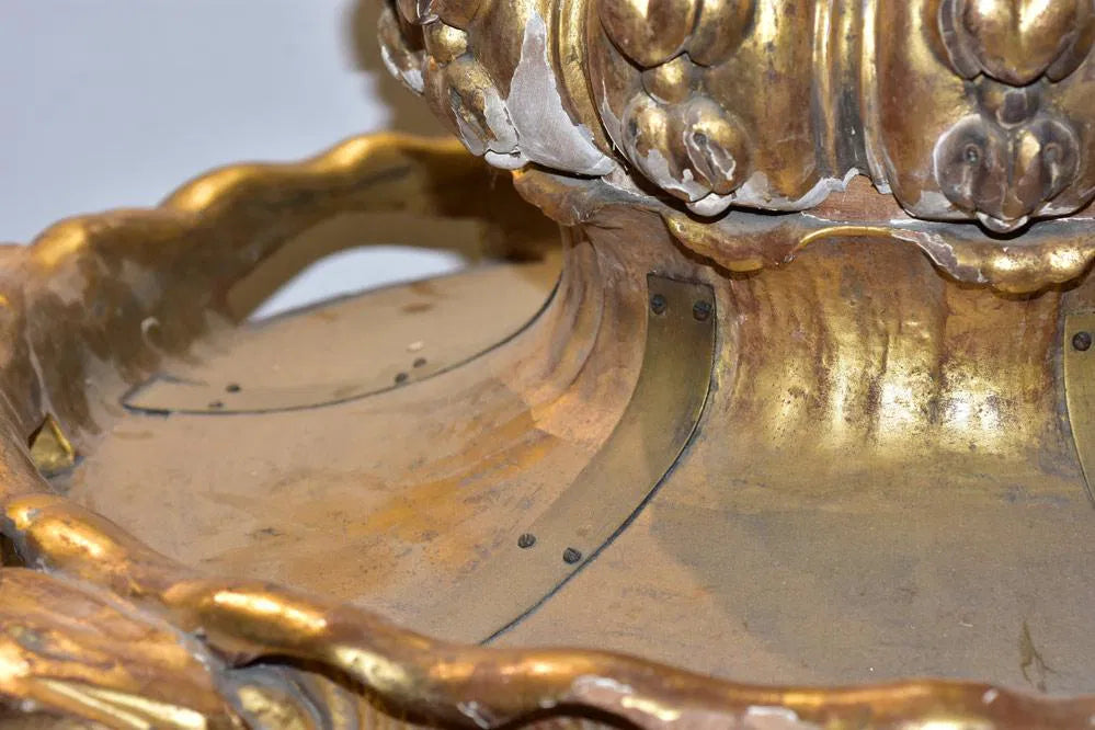 AL1-072: Antique Circa 1900 Arts & Crafts Monks Head Gilt Gesso Chandelier