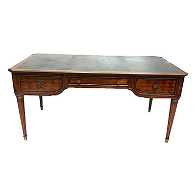 ANTIQUE EARLY 20TH CENTURY LOUIS XVI STYLE MAHOGANY BUREAU PLAT W/ LEATHER TOP | Work of Man