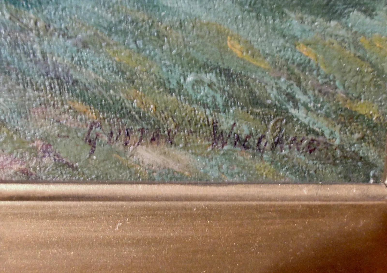 AW612: Gustave Adolph Wiegand, Summer Landscape - Early 20th C Oil on Canvas