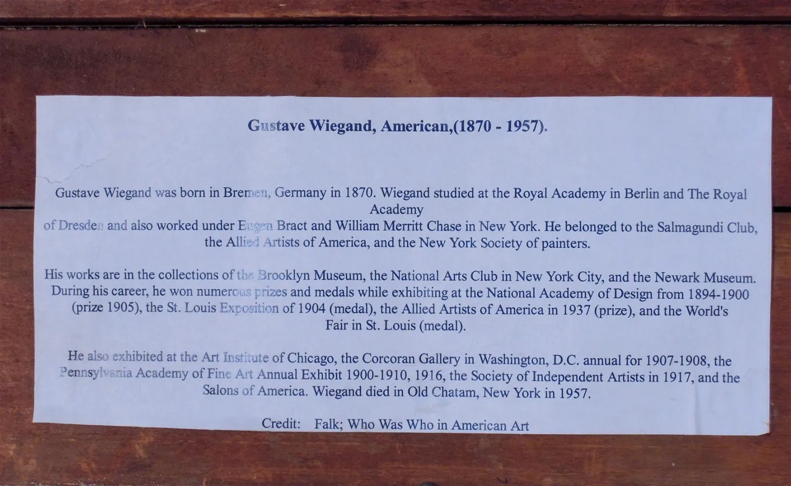 AW612: Gustave Adolph Wiegand, Summer Landscape - Early 20th C Oil on Canvas