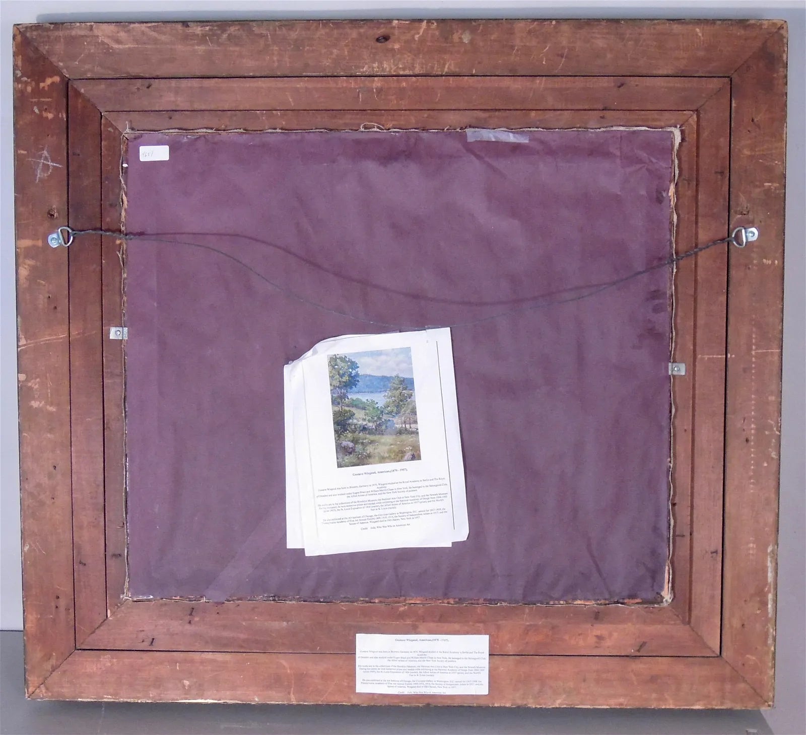 AW612: Gustave Adolph Wiegand, Summer Landscape - Early 20th C Oil on Canvas