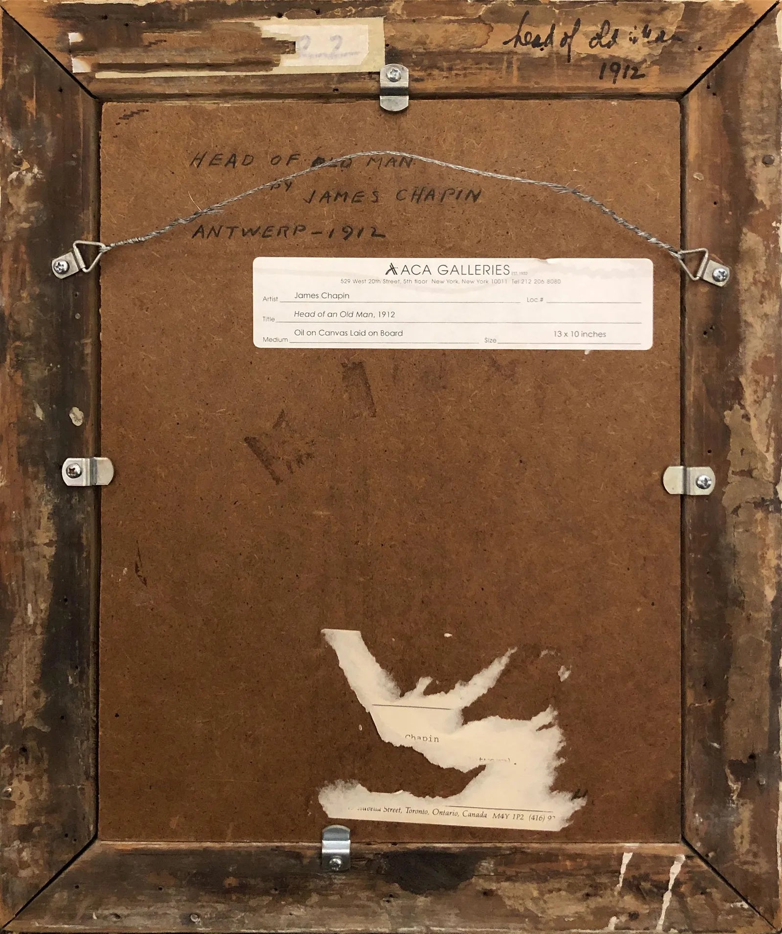 AW610: : James Ormsbee Chapin C 1912 Portrait of a Man Antwerp Royal Academy Oil on Canvas