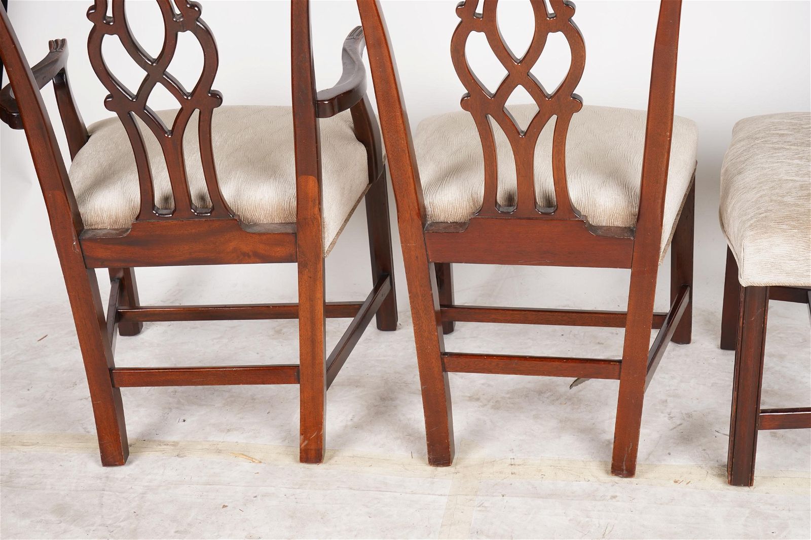 AF2-017: Antique Carved Mahogany Chippendale Chairs Set of Four Early 19th Century
