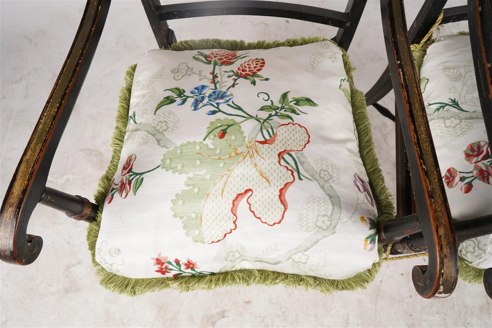 AF2-022: ANTIQUE PAIR OF EARLY 19TH CENTURY ENGLISH REGENCY CANED ARMCHAIRS