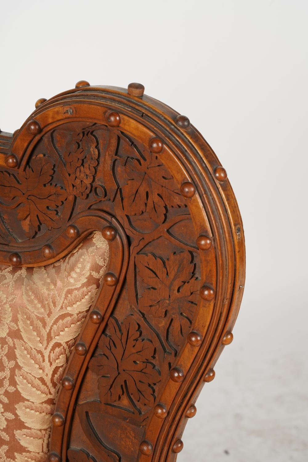 AF2-107: Antique American Victorian Highly Carved Side Chair Mid 19th Century