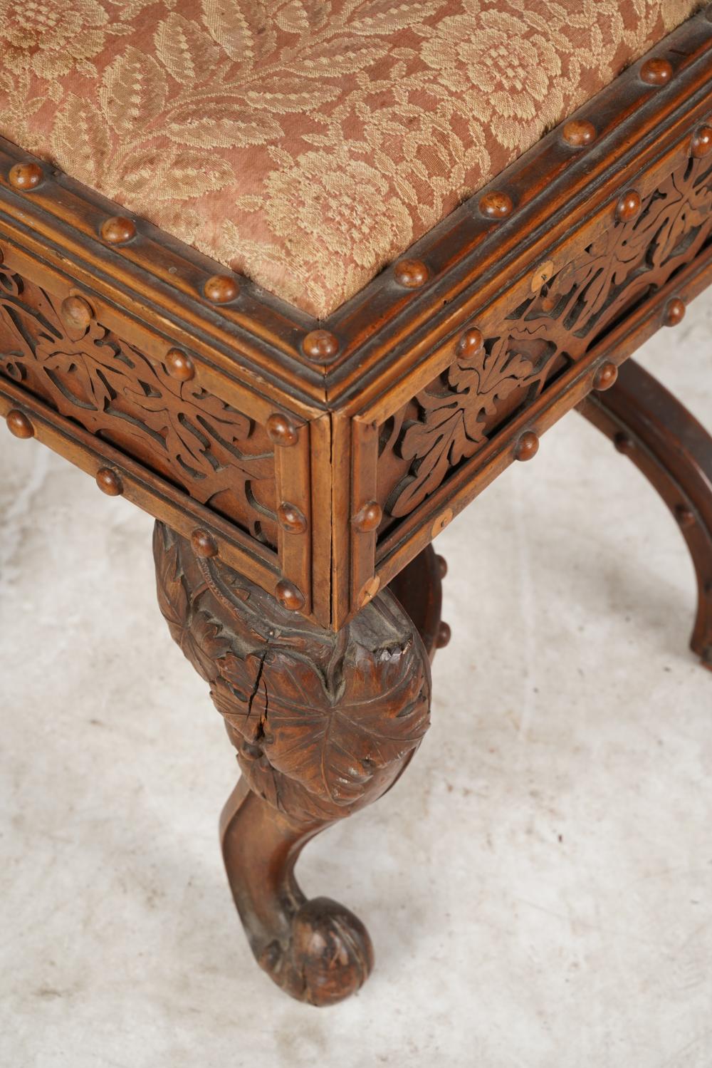AF2-107: Antique American Victorian Highly Carved Side Chair Mid 19th Century