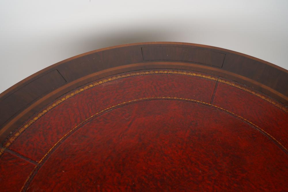 AF1-032:  VINTAGE LATE 20TH C ENGLISH REGENCY STYLE MAHOGANY POKER / GAME TABLE FOR 6