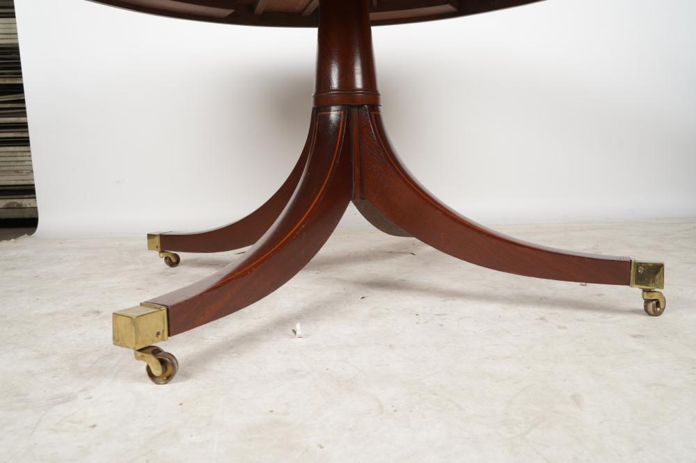 AF1-032:  VINTAGE LATE 20TH C ENGLISH REGENCY STYLE MAHOGANY POKER / GAME TABLE FOR 6
