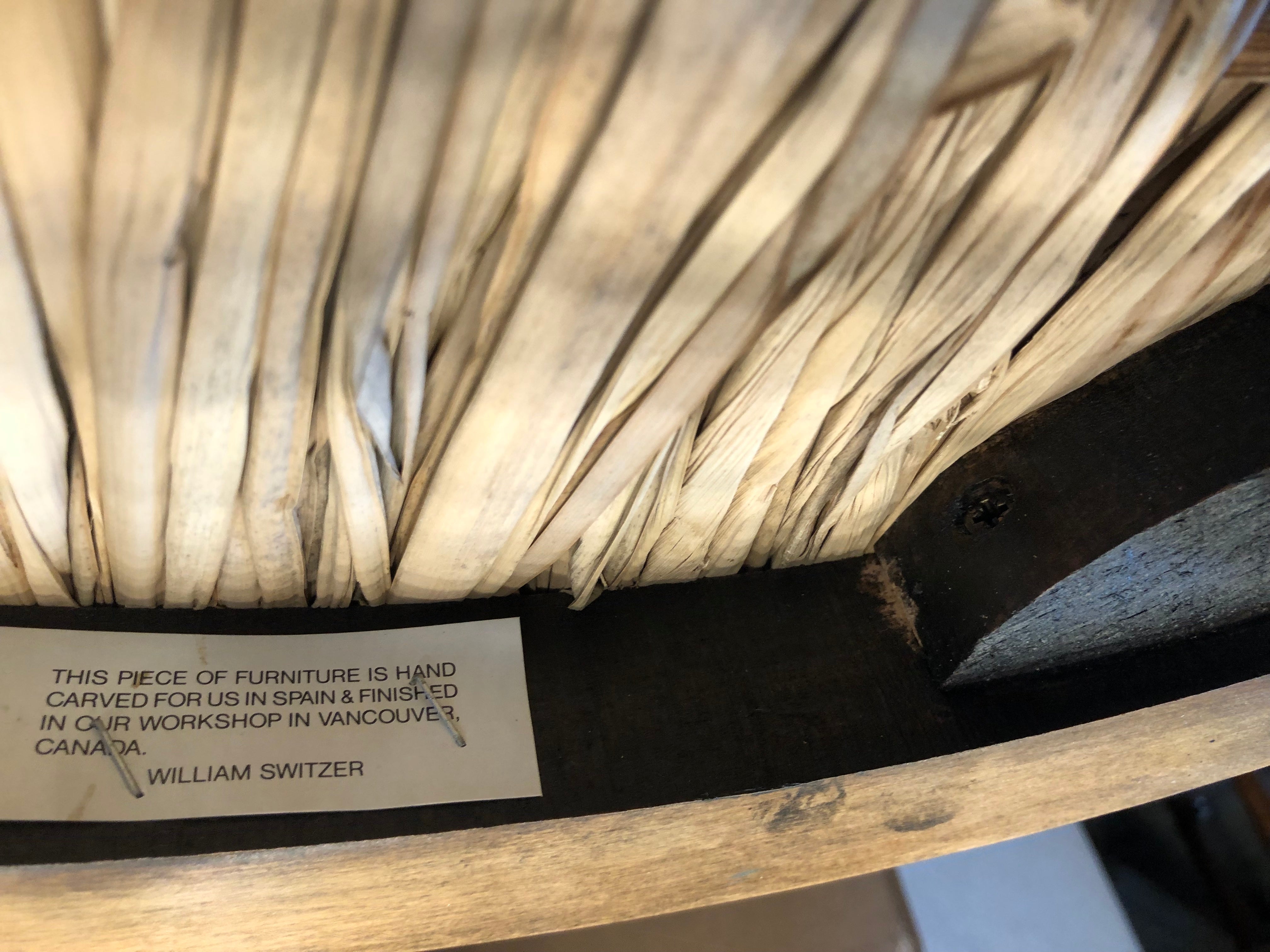 AF2-363: Vintage Pair of Late 20th Century William Switzer French Provincial Side Chairs w/ Rush Seats