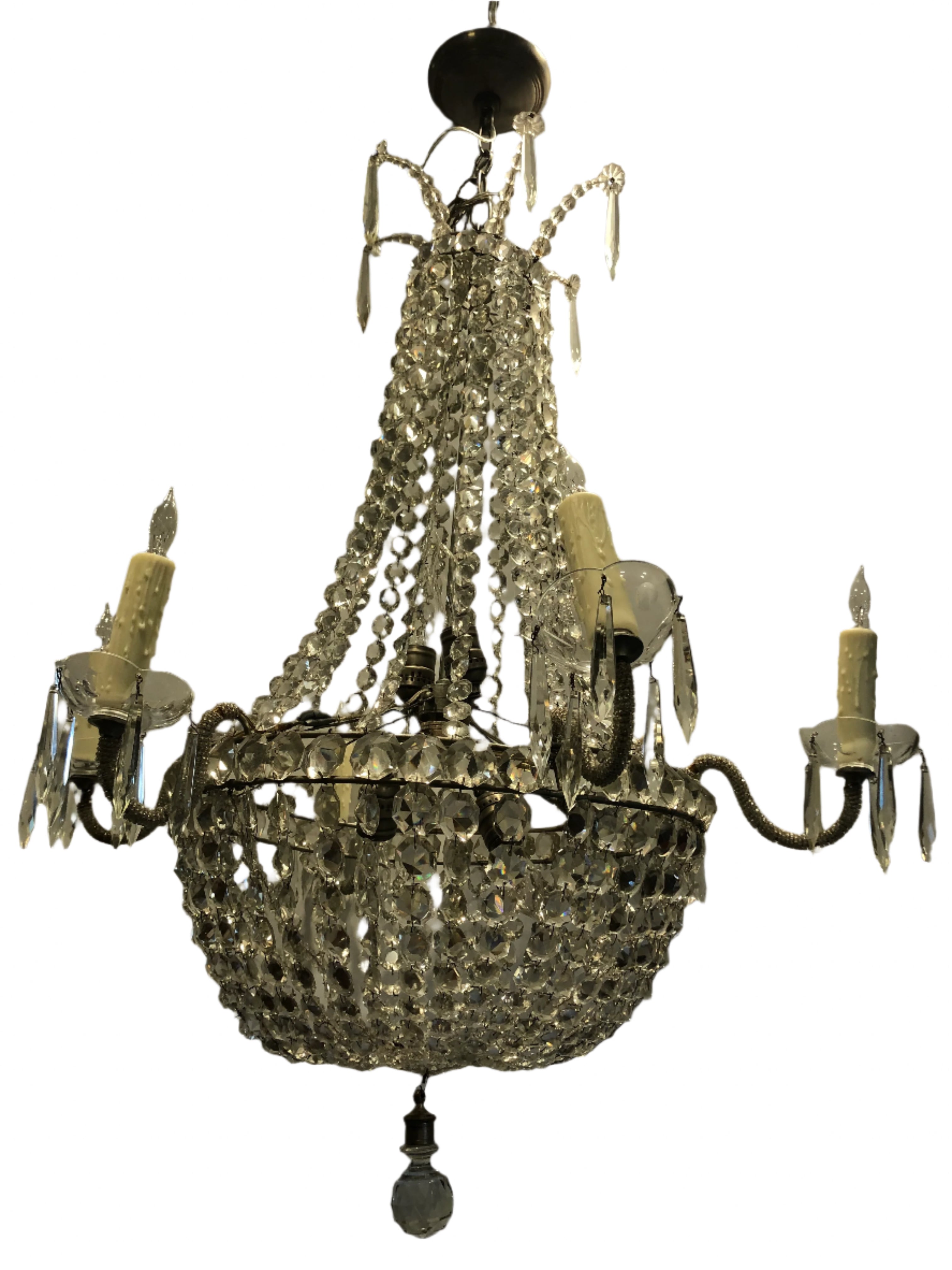 Antique 19th Century Neoclassical Crystal  Chandelier  | Work of Man