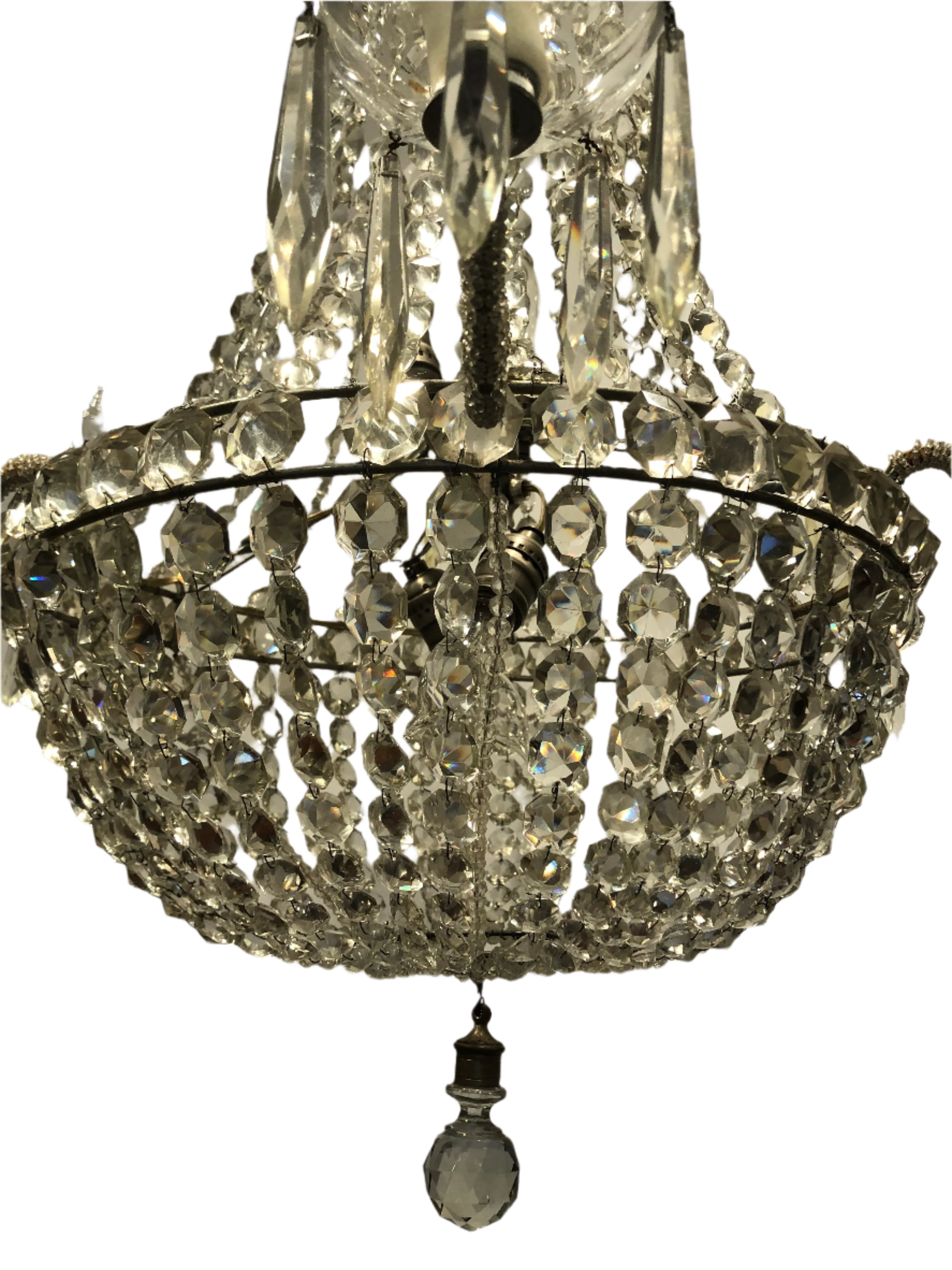 Antique 19th Century Neoclassical Crystal  Chandelier  | Work of Man