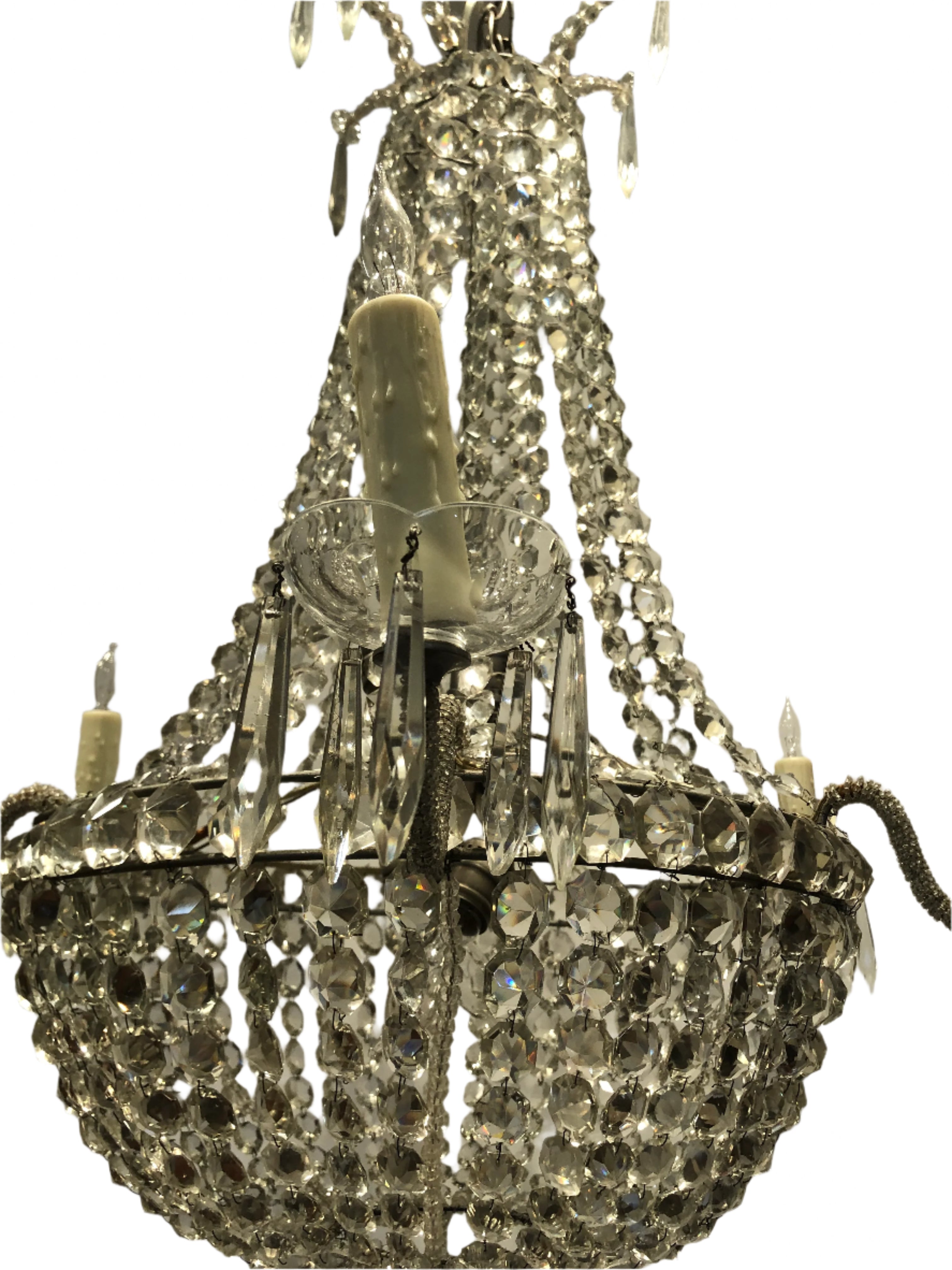 Antique 19th Century Neoclassical Crystal  Chandelier  | Work of Man