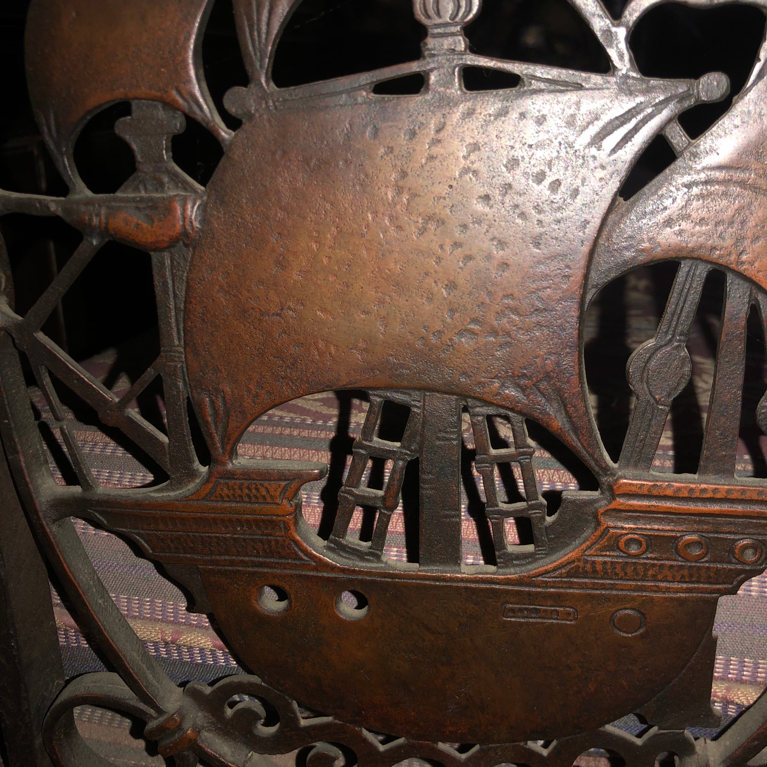 AF2-179: Antique c.1920's Bronze Oscar Bach Heavily Detailed Bench