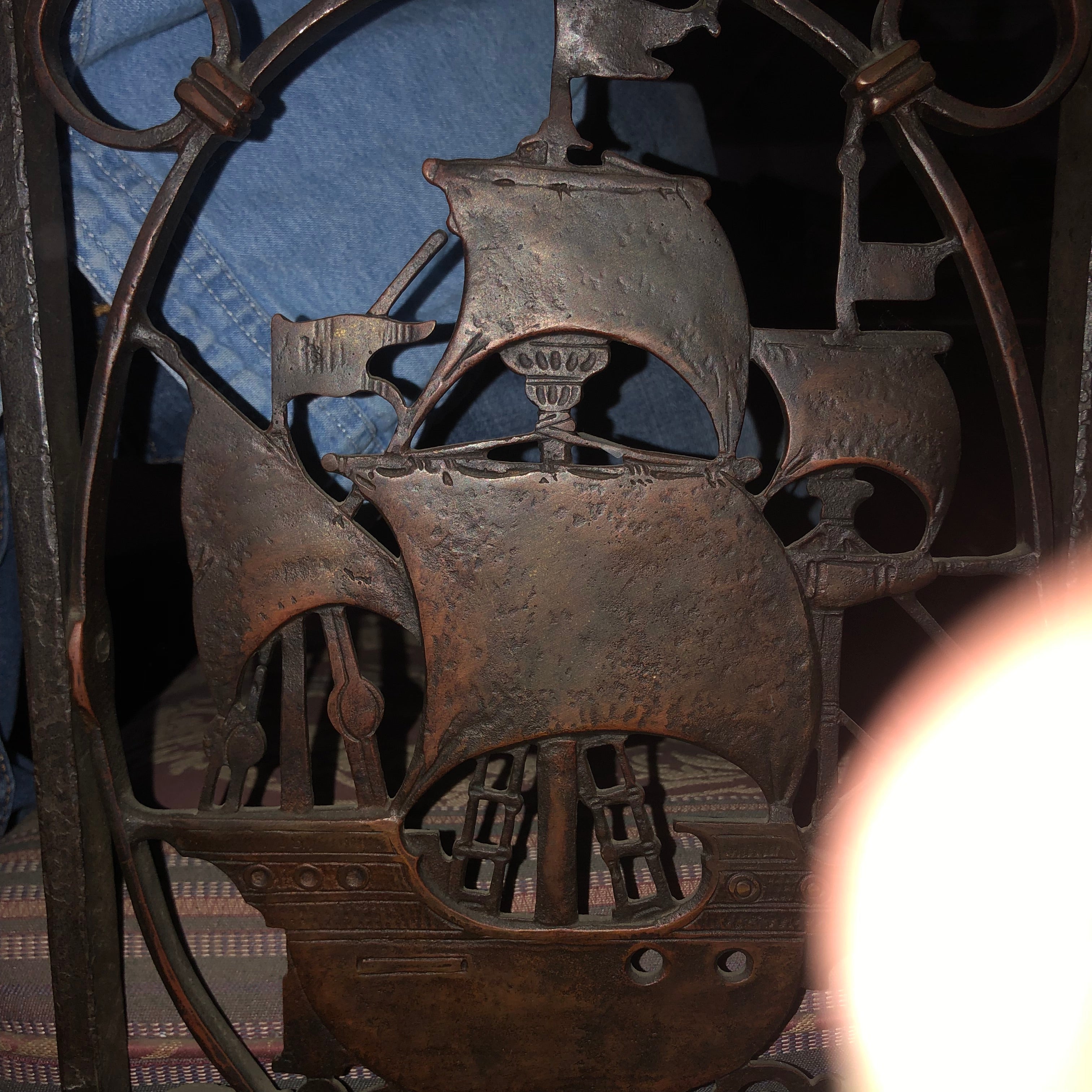 AF2-179: Antique c.1920's Bronze Oscar Bach Heavily Detailed Bench