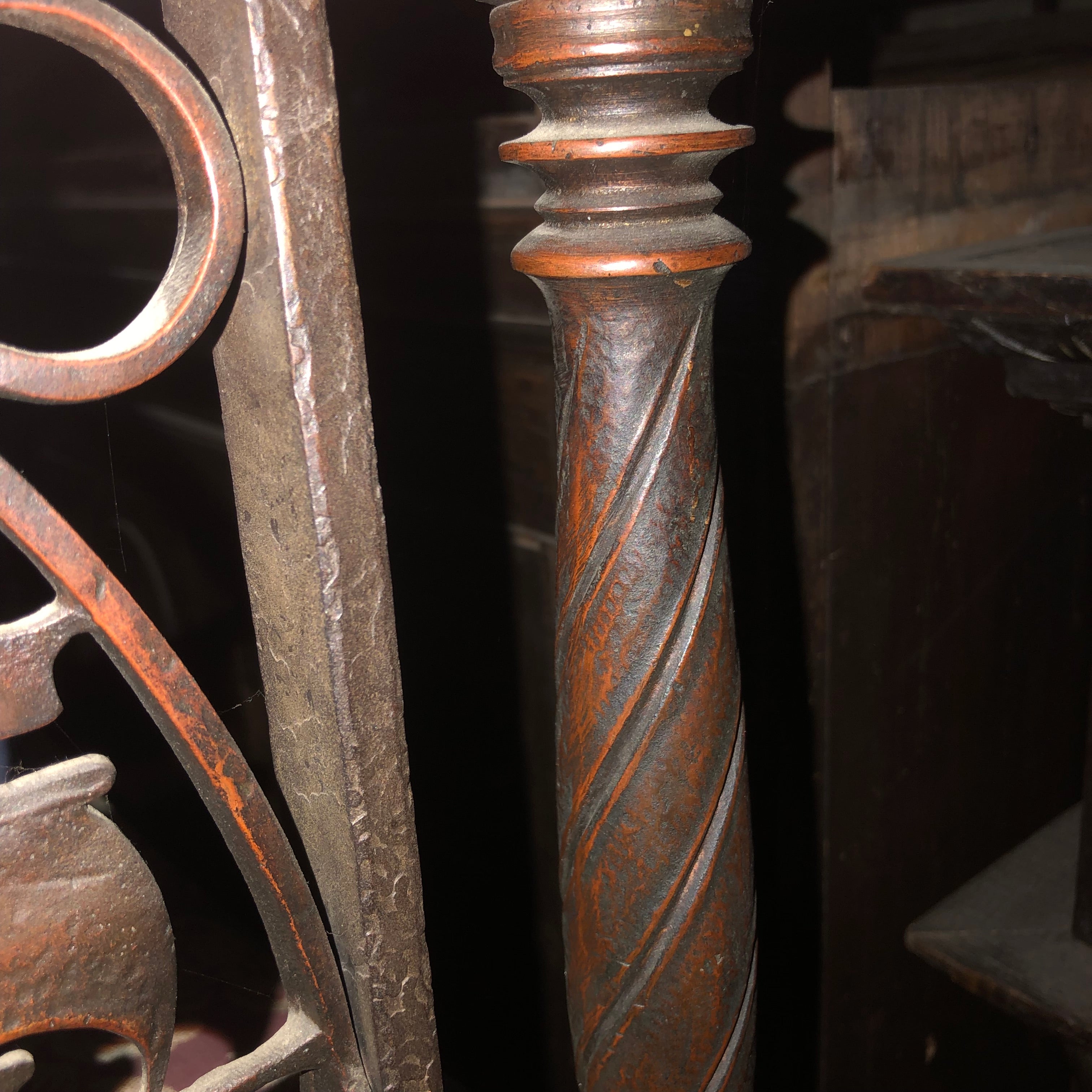 AF2-179: Antique c.1920's Bronze Oscar Bach Heavily Detailed Bench