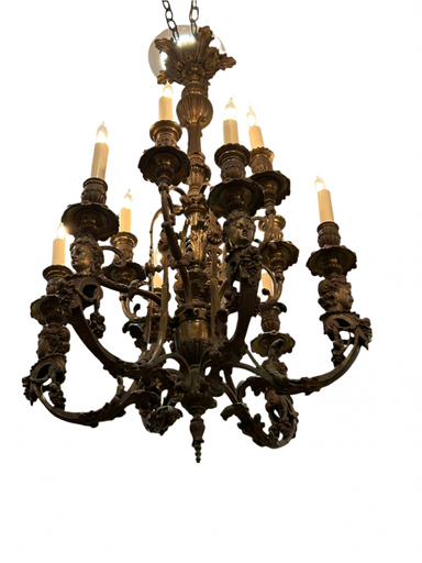 Antique Neoclassical Gilt Brass Candle Conversion | Work of Man