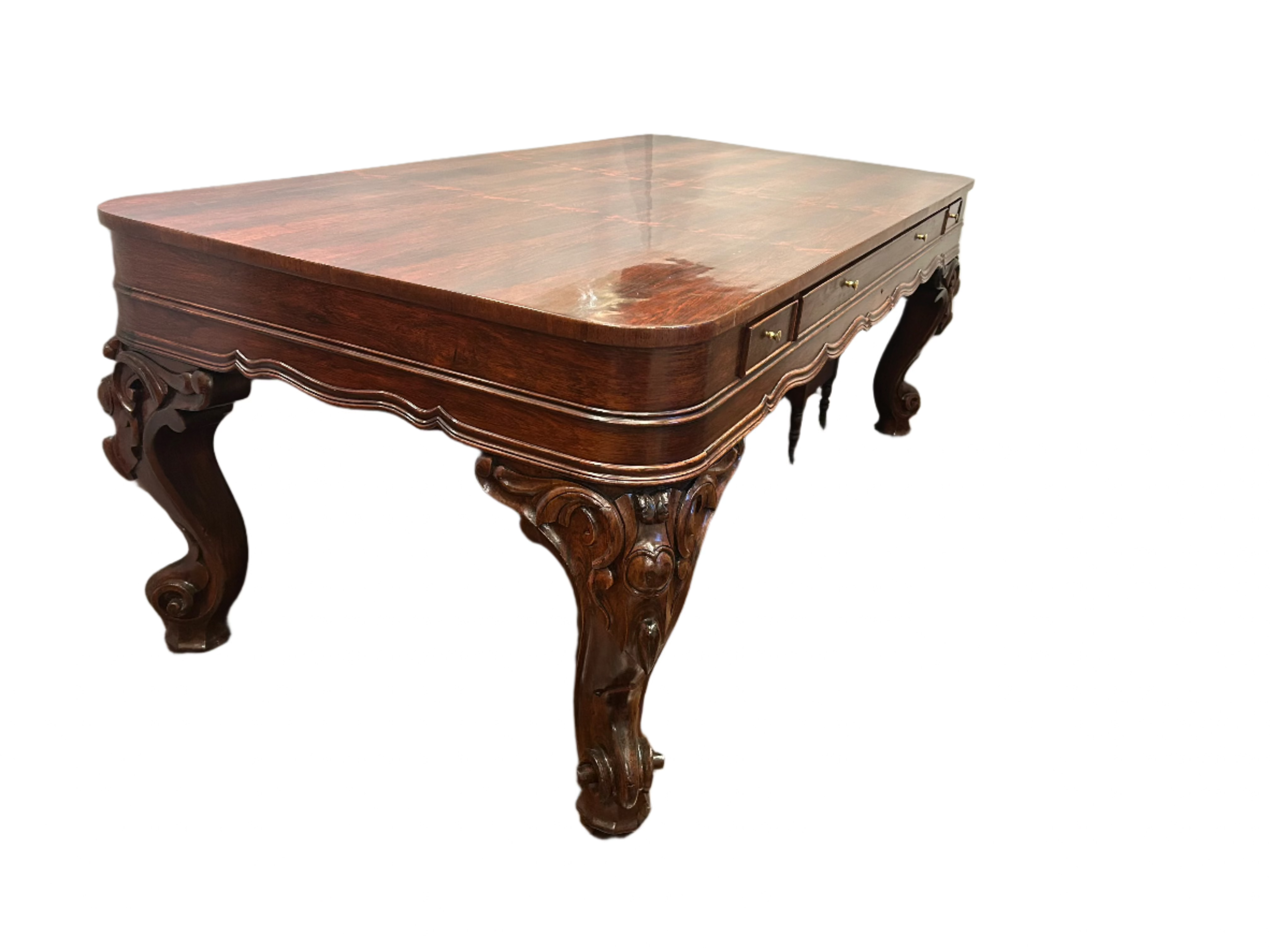 Antique Victorian Rococo Rosewood Piano Desk Conversion | Work of Man