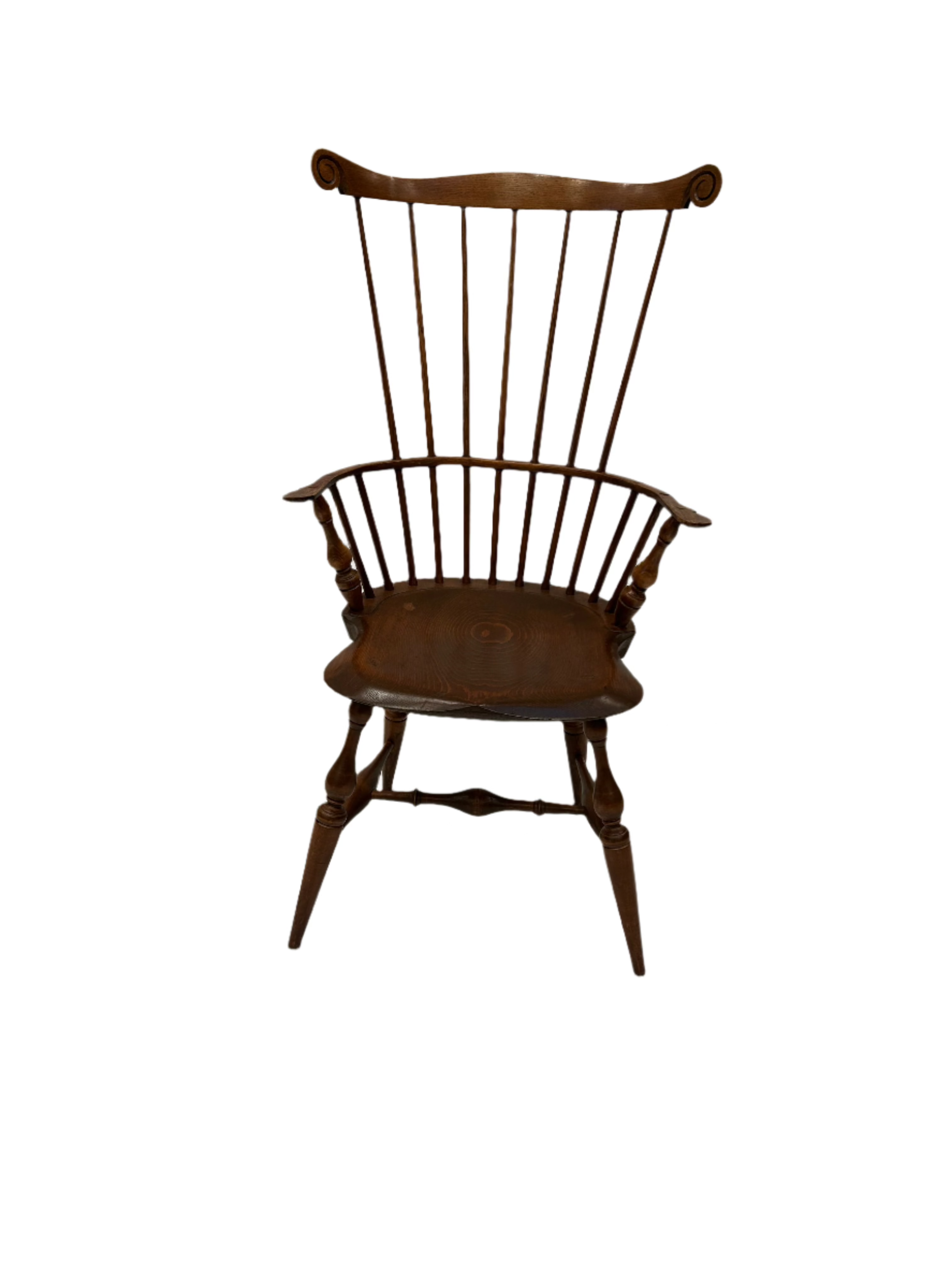 AF2-413: Vintage Set of 5 Late 20th Century Warren Chair Works Comb Back Windsor Armchairs