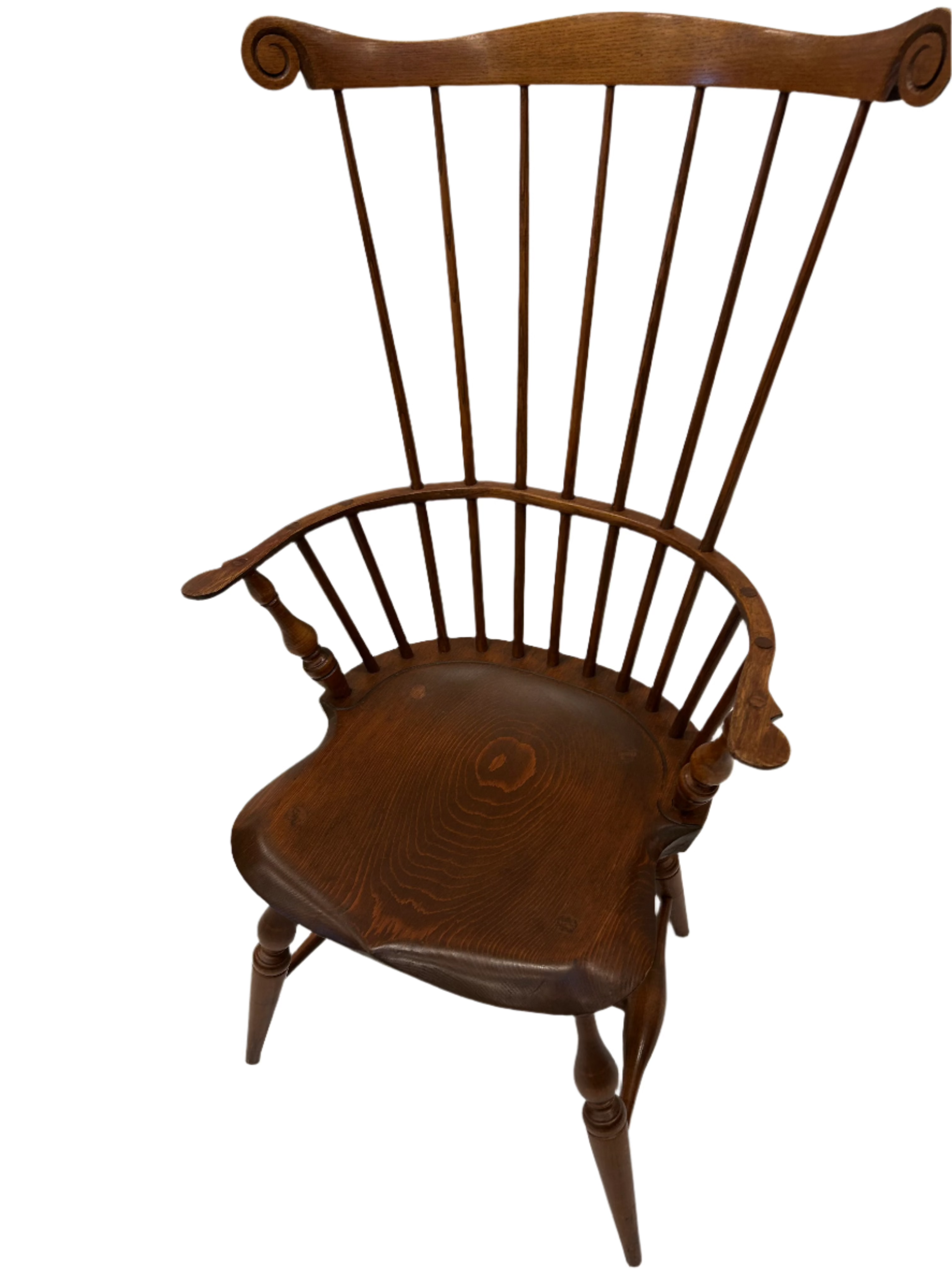 AF2-413: Vintage Set of 5 Late 20th Century Warren Chair Works Comb Back Windsor Armchairs