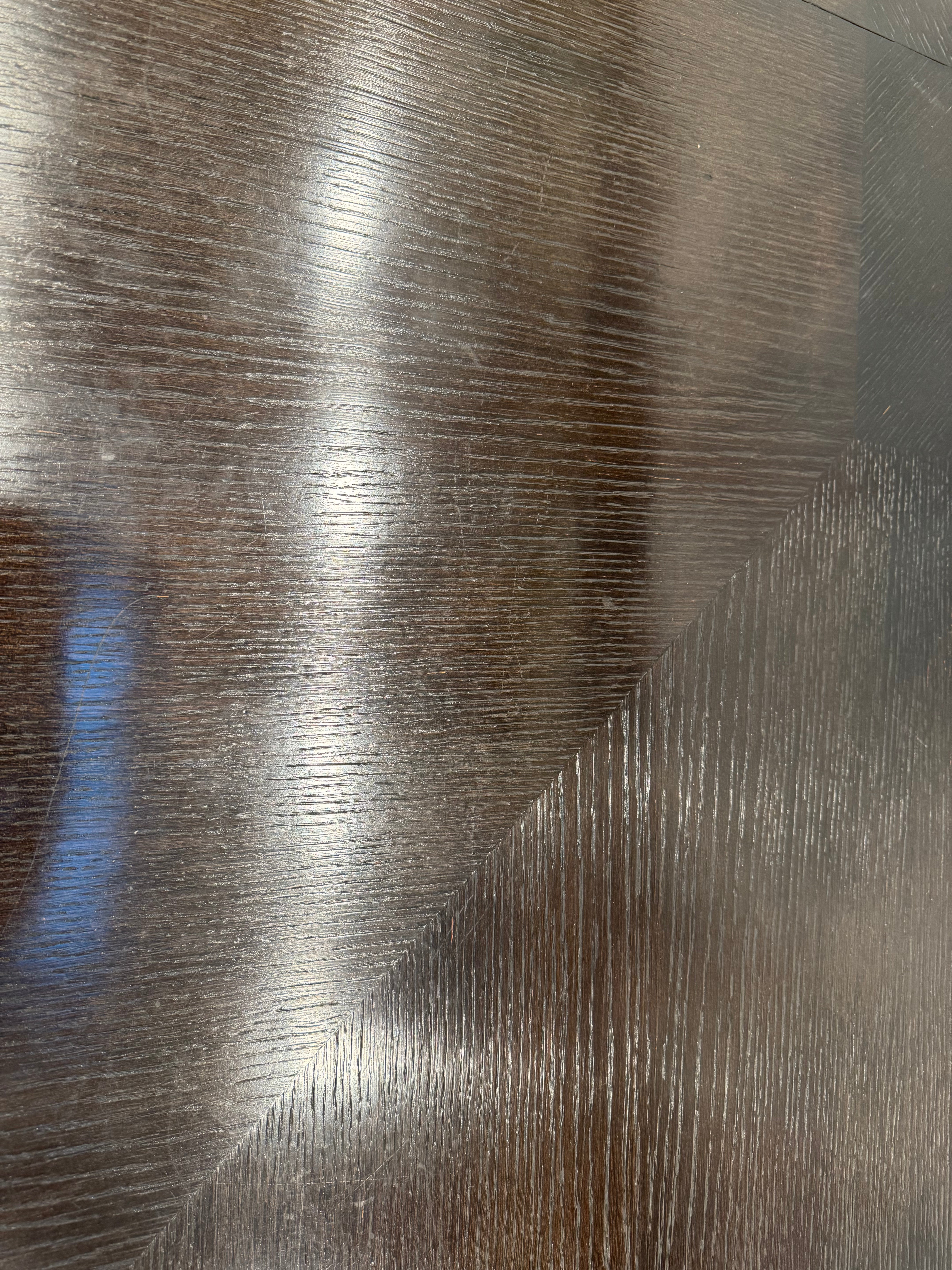 AF1-260: Emanuel Morez Klismos Ebonized Oak Dining Table Late 20th Century