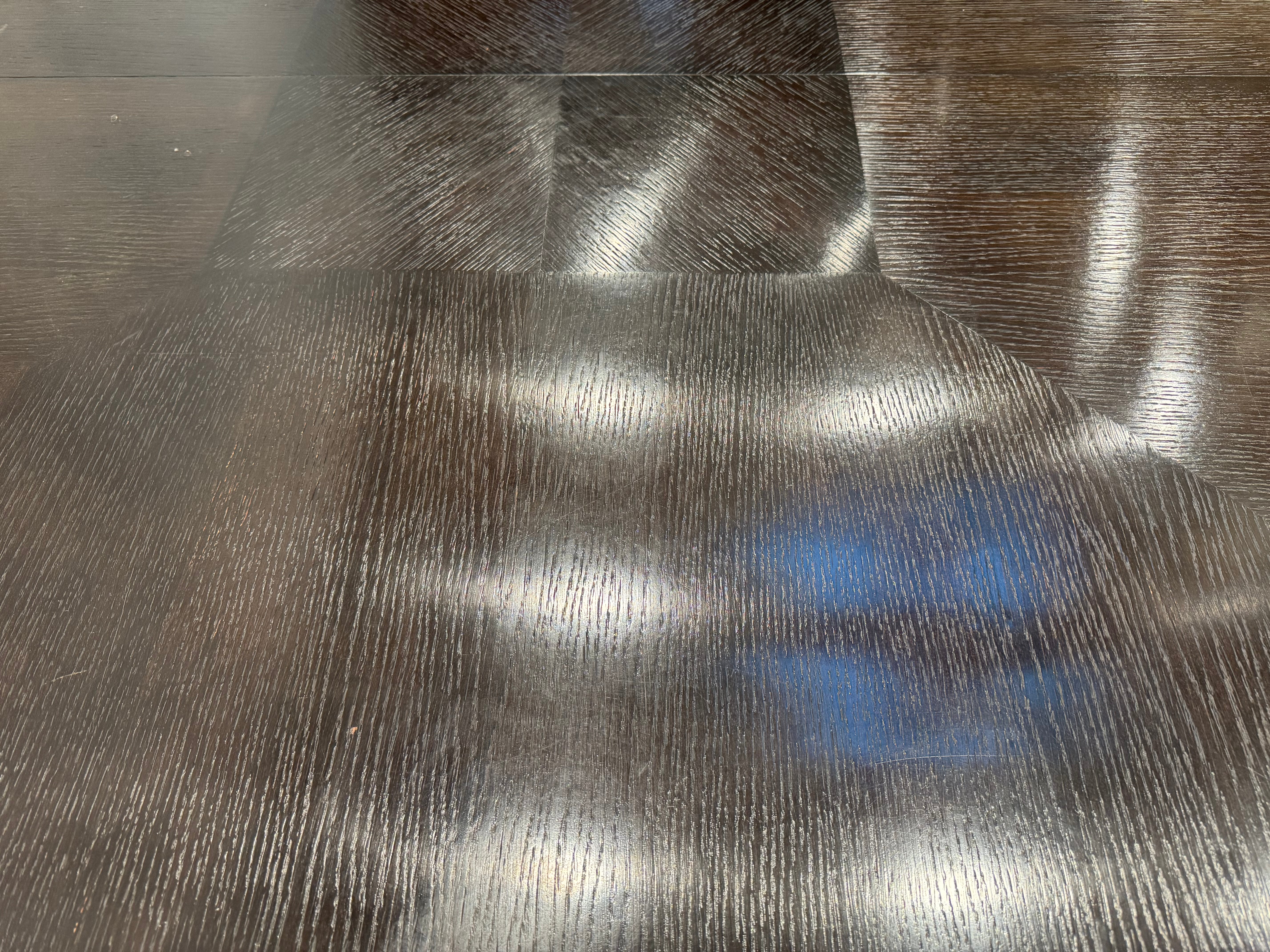 AF1-260: Emanuel Morez Klismos Ebonized Oak Dining Table Late 20th Century