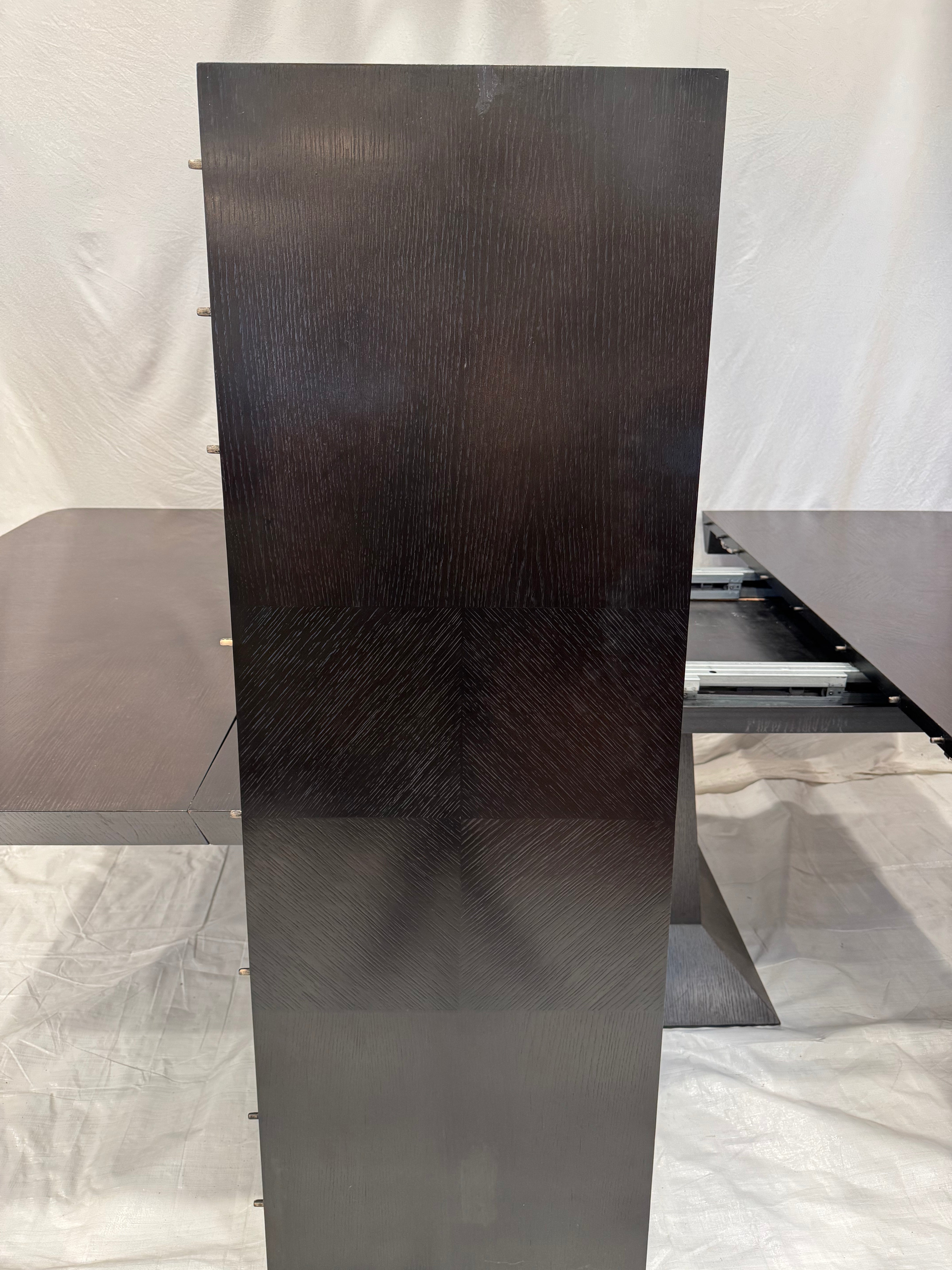 AF1-260: Emanuel Morez Klismos Ebonized Oak Dining Table Late 20th Century