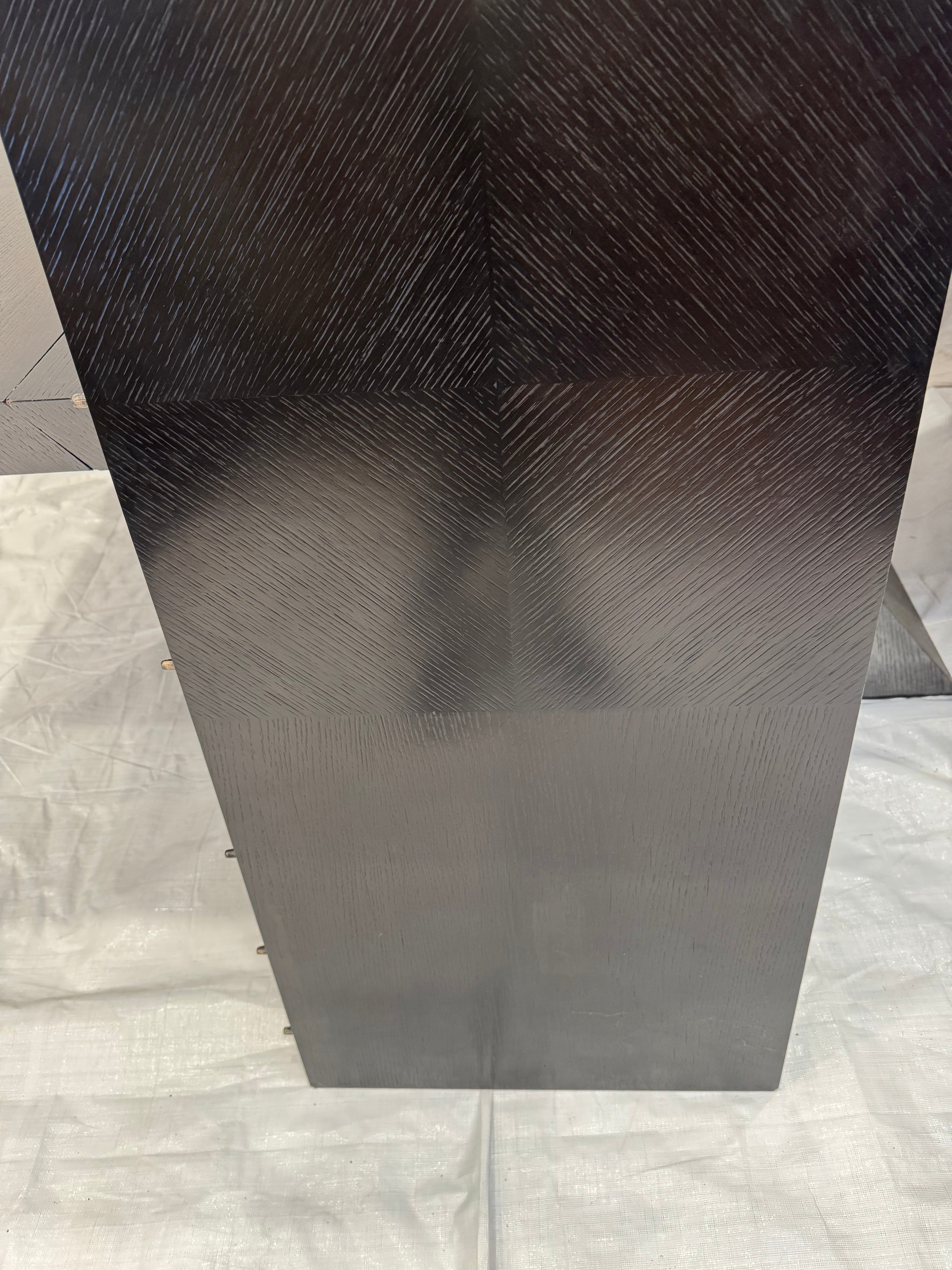 AF1-260: Emanuel Morez Klismos Ebonized Oak Dining Table Late 20th Century