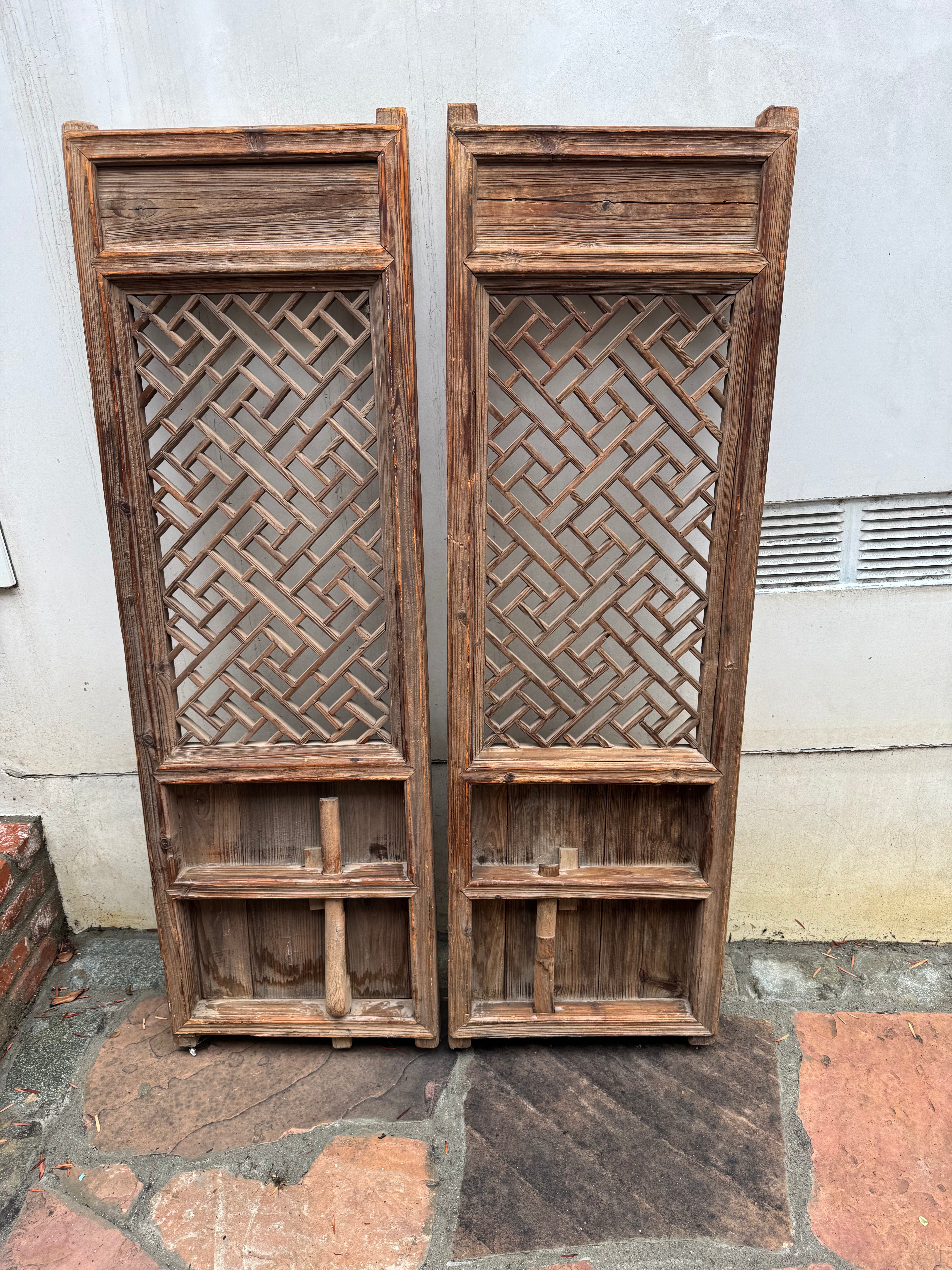 Antique Pair of 19th Century Chinese Shutters | Work of Man