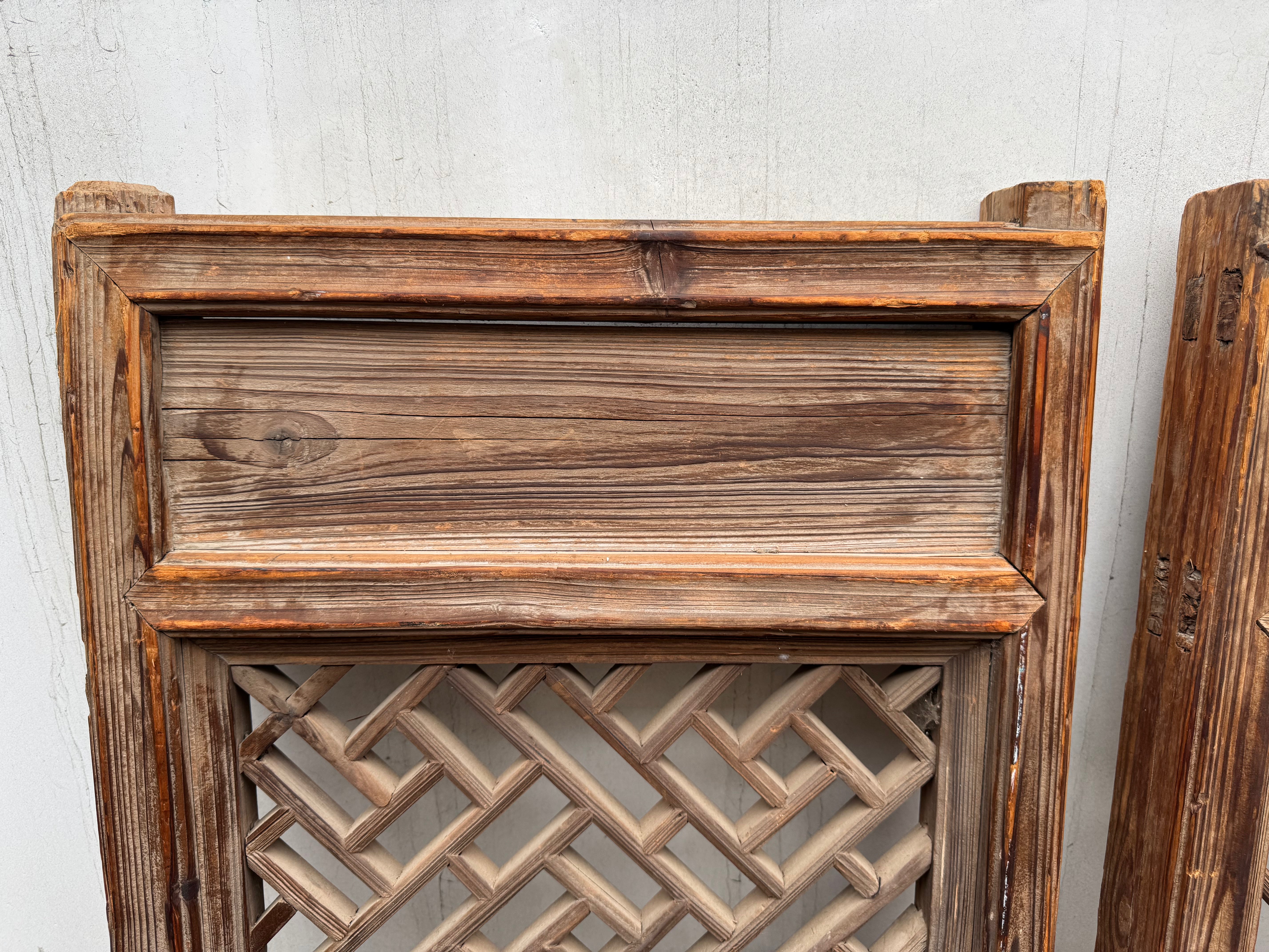 AA7-108: Antique Pair of 19th Century Chinese Shutters